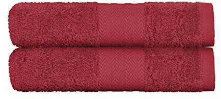 Victorio & Lucchino Juego de Toallas 100% Algodón - 2 Toallas Baño Ducha 70x140cm - Color Burdeo