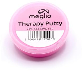 Meglio Hand Therapieknete 53g – Krafttraining & Stressabbau, XX-Weiche Handübungsmasse für Erwachsene & Kinder, Variable Widerstandsstärke | Rosa