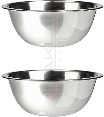 MKR Stainless Steel Mixing Bowls - Easy-Grip Mixing Bowls for Baking, Cooking, Salad & Food Prep - Small, Medium and Large Metal Nesting Bowls (2 x 20cm (1.2L))