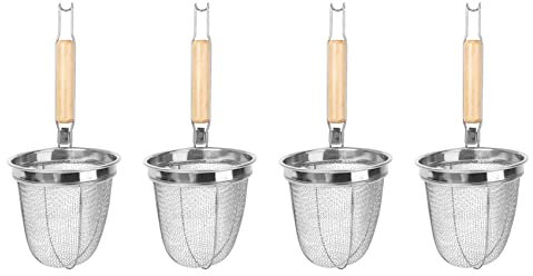 Jikoiuty Lot de 4 passoires à pâtes en acier inoxydable - Panier multifonction - Panier de cuisine - Égouttoir de cuisine