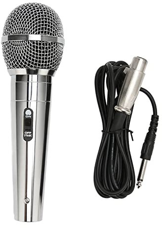 Cyrank Microphone Filaire, Microphone Filaire Portable De 6,5 Mm avec Réduction du Bruit, Micro Vocal Dynamique Cardioïde Résistant Aux Chocs avec Câble De 3 Mètres pour Haut-parleurs, Chant Karaoké