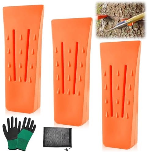 mizikuu 3 Pezzi Cunei da abbattimento, 6 ''Cunei per Motosega Forestali in Plastica Cunei per Taglio Alberi Cuneo Diviso per Legno per Registrazione e Caduta Controllata di Alberi