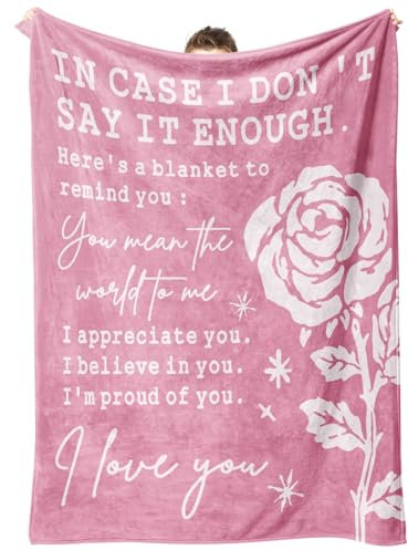 Craftique Anniversary Day Gifts for Her, Blanket Gifts for Girlfriend, Wife Birthday Gifts, Mothers Day, Valentines Gifts for Her, I Love You Blanket, 60 * 50