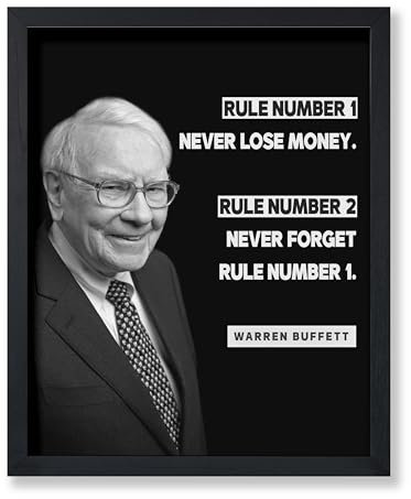 Poster Master Poster Never Lose Money – Warren Buffett Druck – Motivierende Kunst – positive Zitate Kunst – Geschenk für Männer und Frauen – lustige, inspirierende Dekoration für Wohnzimmer oder Büro