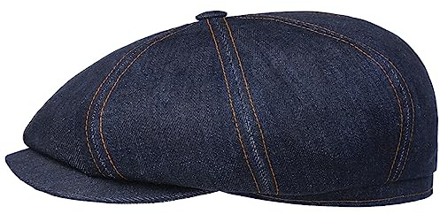 Stetson Hatteras Sustainable Jeans Flatcap Denim-Style Nachhaltige Schirmmütze Made in EU Herren Frühjahr Sommer