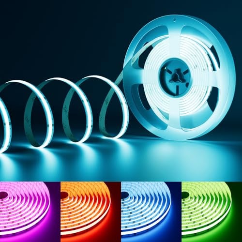 PAUTIX RGB COB LED Streifen 10M,24V Farbwechselnde LED Strip 576LEDs/M,Mehrfarbig Flexibel LED Band licht für Spielzimmer,Schlafzimmer,Party DIY Dekoration(Kontroller & Adapter Separat Erhältlich)