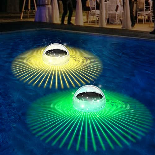 xudengw Solar Schwimmende Pool LED kugelförmig 6 Farbwechse Wasserdichtes LED Poollicht Beleuchtung für Pool, Schwimmbad, Teich, Außen Garten Deko (2pcs)