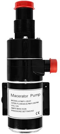 BESTMAN MARINE 12v Macerator Water Pump with Anti Clog Feature! 45 LPM 11.8 GPM RV Marine Boat Waste DC Toilet