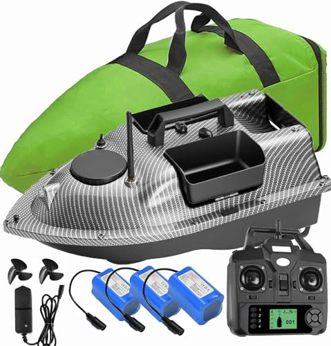 12000mAh 500m GPS futterboot mit 3 Katapultbuchten. Köderboote zum Karpfenangeln mit GPS, 16 Speicherpunkten, mit Handtasche, Antennen, Propeller und andere (Futterboot 2-Kein Fischfinder)