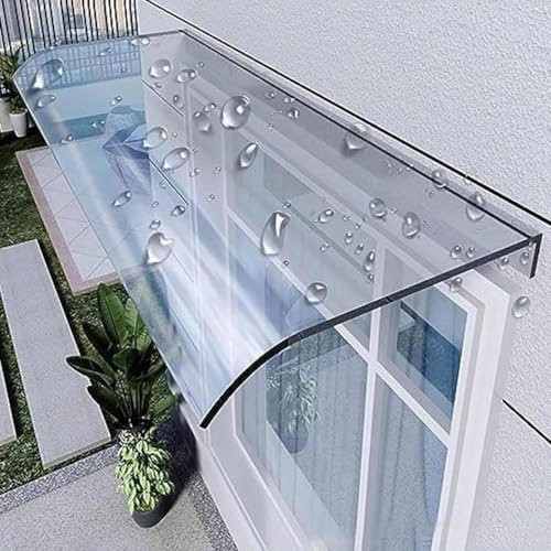 Vordach für Haustür, Polycarbonat-Überdachung, Pultvordach Transparent 3,5mm Dick, für Draußen Haus Balkon Garage Fenster, 50x160cm/19.69''x62.99''