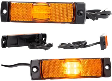 Web Truck 2 x LED Seitenmarkierungsleuchte Wohnung Orange 12 und 24 Volt Begrenzungsleuchte Positionsleuchte mit für PKW LKW Anhänger Wohnmobil Wohnwagen