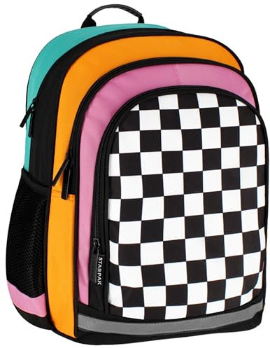 sarcia.eu Bunter Schulrucksack, kariert 40x29x20cm STARPAK, gepolstert