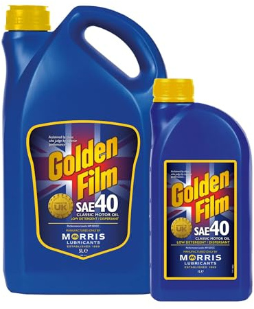 SAE 40 Classic Motor Oil, Low Detergent/Dispersant Lubricant for Vintage Engines, 6L