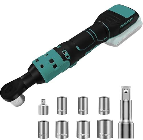 Chiave a cricchetto a batteria per Makita 18 V, 3/8, set di chiavi a cricchetto elettriche con 9 prese e luce LED, coppia 850N.M per mobili e auto (senza batteria)