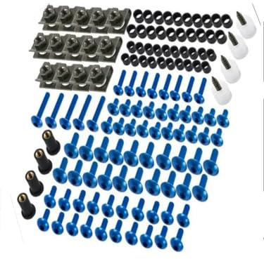OKDJX Bolzenschraube Motorrad Windschutzscheibe Befestigungen Schrauben Set Für Suzuki GSXR CBR650 Motorrad Modifizierte Teile(Blu)