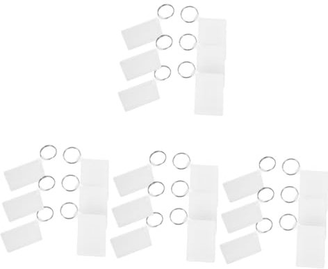 NUOBESTY 24pcs Double Sided Blank Keychains Key Charms Handicraft Keychain Blanks Crafts