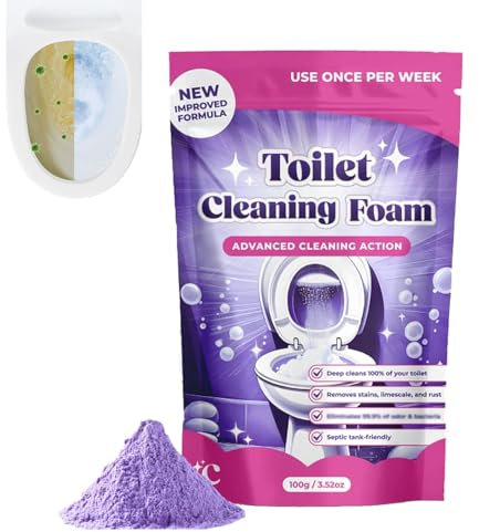 Fizzclean Toilet Cleaner, Touch Free Fizzy Foam Toilet Cleaner, 2025 Upgraded Limescale Remover Foaming Powder , Toilet Bowl Cleaner for Sparkling Clean Toilet, Insta-Action Toilet Cleaning Foam(1 pc)