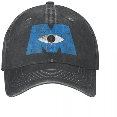 YHRYHYM Classic Vintage Monsters Inc Distressed Cyclops Blau Logo Baseballkappen Distressed Washed Sun Cap Outdoor All Seasons Travel Caps Hut Essential für den Sommer