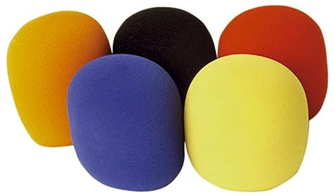Yardwe 5pcs Handheld Stage Microphone Windscreen Covers Durable High Density Random Colors Against Wind Interference and Spit Random Color