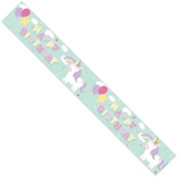 Apac Cartel de unicornio feliz cumpleaños (talla única) (multicolor)