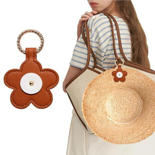 SGERUFZ Blumenhut-Clip für Reisen, Handtasche, Rucksack, Gepäck, tragbar, Outdoor, Damen, Kinder, Erwachsene, Accessoires, Hutbegleiter (Braun)
