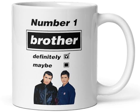 Confidently Quirky - Funny Oasis Fan Mug for Brother, Number 1 Brother Definitely Maybe Mug, Oasis Music Fan Gift for Brother, Best Brother Appreciation Gift