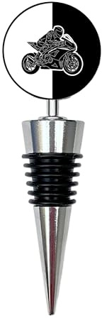 Motorbike Wine Bottle Stopper | Gift for Motorbike Riders & Bikers | Motorcycle Design | Keeps Wine Fresh | Zinc Alloy & Silicone | Birthday or Father’s Day Gift for Him