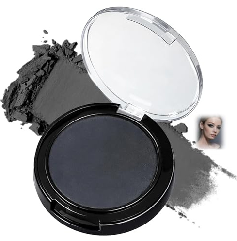 Matte Charcoal Grey Single Eyeshadow Compact With Built-In Mirror - Versatile High- Pressed Powder For Smoky, Dramatic And Defined Eye Looks, Ideal For Evening, Stage And Creative Makeup Artistry