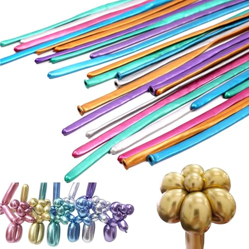Lange dünne Luftballons – 260 Modellierballons für Tiere, Metallballon, klassisches Partyzubehör, Weihnachtsdekorationen für Schulveranstaltungen, Freunde, Versammlungen