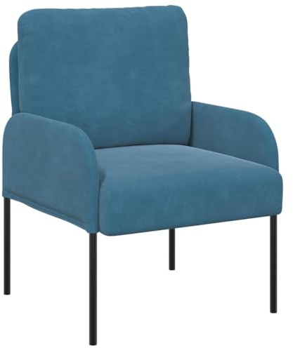 XHNIFBN Mini Sofa Blau 60 x 56 x 80 cm mit Sperrholzrahmen und Metallbeinen Modernes Design mit Rückenlehne und Armlehnen für Wohnzimmer Jugendzimmer Küche Balkon