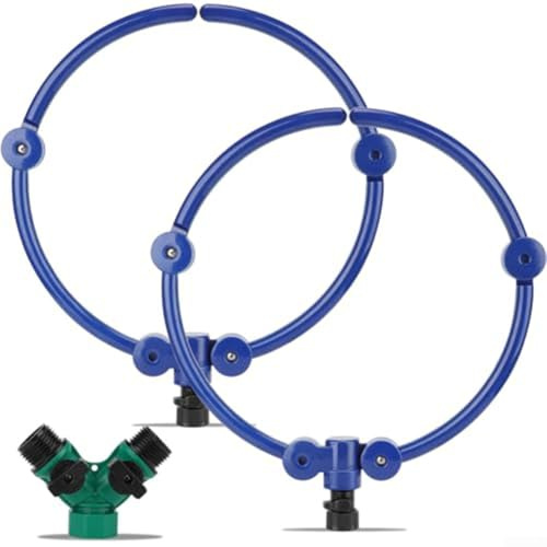Baumbewässerungssystem, 2 Stück, 360° für Ring mit 33 cm runden Sprinklern, Baumwurzel-Bewässerung, Pflanzenbewässerung für Garten, junge Bäume, tiefe Bewässerung (2 Stück in blau)