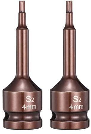 sourcing map 2pcs Impact Hex Bit Socket 1/2 Drive 4H (4mm) Hex Bits 3 Length S2 Steel Metric Impact Wrench Socket Adapter Tool for Automotive Repair Industrial Construction and Home DIY