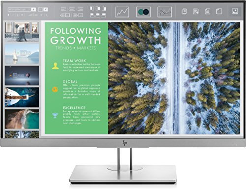 HP EliteDisplay E243 Moniteur Professionnel (23,8 pouces/Full HD) (HDMI, DisplayPort, VGA, USB 3.0, Fonction de Pivot, Temps de Réponse 5 ms, 60 Hz), Noir-Argent