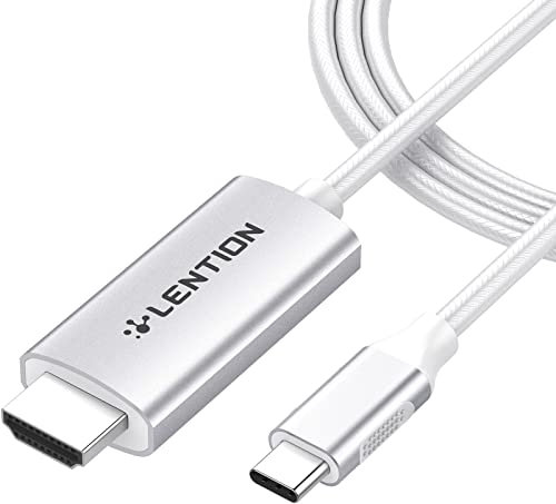 LENTION 6FT/1.8M USB C to HDMI 2.0 Cable Adapter (4K/60Hz) Compatible 2020-2016 MacBook Pro 13/15/16, New iPad Pro/Mac Air/Surface, Chromebook, Samsung S20/S10/S9/S8/Plus/Note (CU707-1M, Silver)