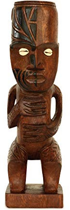 G6 COLLECTION Handgefertigte Holzstatue für primitive Tattoo-Gesicht, Tribal-Statue, Skulptur, Tiki-Bar, Totem, handgefertigt, einzigartiges Geschenk, Kunstwerk, handgeschnitztes Tattoo Mann