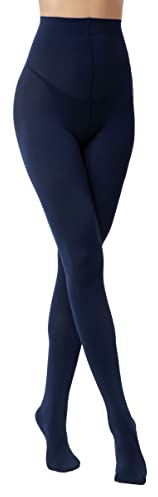 EVERSWE Women's 80 Den Soft Opaque Tights, Women's Tights (S/M, Navy)