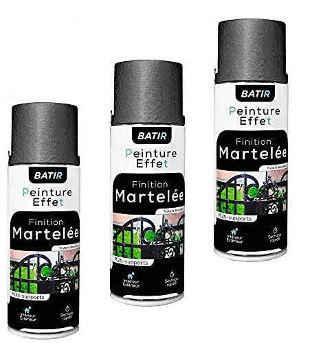 MadeInNature® - Juego de 3 botes de pintura efecto martillado en aerosol de 400 ml para interior y exterior