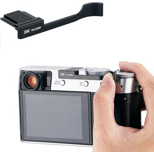 JJC Metall-Blitzschuh-Daumenauflage Daumengriff für Fujifilm Fuji X100VI X100V, X100F und X-E4 X-E3 Kamera-Handgriff, Daumen-Up-Griffe für bessere Balance und Griffigkeit, Schwarz