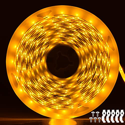 iNextStation 12V LED Streifen Gelb, 5M/300 LEDs SMD 2835 Schneidbar LED Strip IP65 Wasserdichtes Selbstklebend LED Leiste Band für DIY Innen Küche Weihnachten Deko, Kein Netzteil/Stecker