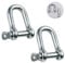 Metown 304 Stainless Steel D Ring Shackle Lock 3/8 M10, Stainless Steel D Shackle for Heavy Duty Construction,Vehicle Recovery, Hauling (M10, 2PCS)