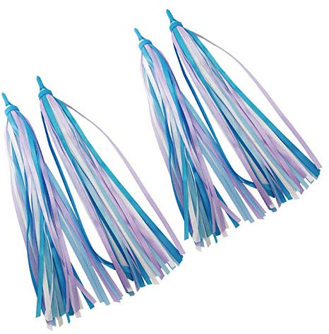 ABSOAR Cycling Bunte Fahrradschlangen für Mädchen Jungen Kinder Fahrrad Quaste Band Lenker Roller Luftschlangen 2 Paar, Frozens Flügel