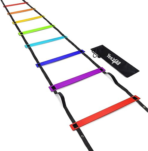 Yes4All ZNNT Agility Ladder, 8 pioli, arcobaleno