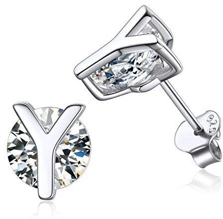 ChicSilver Sterling Silber Ohrstecker mit Zirkonia Buchstabe Y Ohrstecker mit Geschenkebox für Damen Frauen Freundin