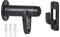 HOMOTEK Heavy Duty Latch Hook Stop,Door Holder Stopper with Sound Dampening Rubber Bumper Wall Mounted, Black, 1 Pack