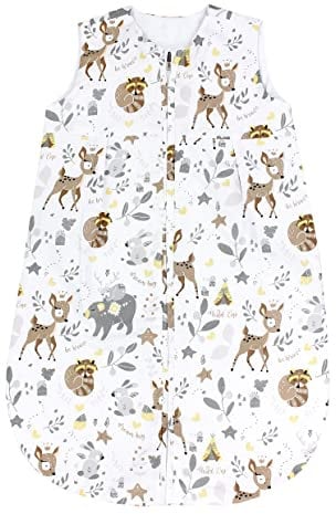 TupTam Baby Sommer Schlafsack 0.5 TOG aus OEKO-TEX zertifizierten Materialien, Farbe: Wilde Tiere, Größe: 80-86