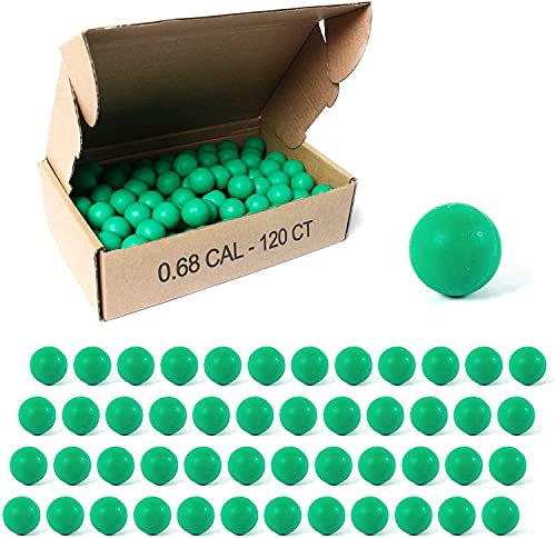 Dsoar Gummiball Paintball .68 Caliber Wiederverwendbare Soft Paintballs Für das Training Üben Sie Paintballs, 120 PCS, Grün