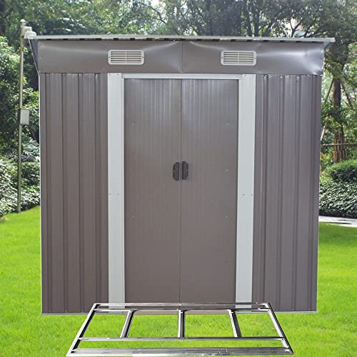 Outdoor Storage Metal Garden Apex Roof Storage Shed 6ft x 4ft/8ft x 4ft/ 8ft x 6ft/10ft x 8ft Green Or Grey Color