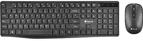 NGS Hype KIT - Clavier et Souris sans Fil, DPI: 800/1200/1600, Multi-dispositifs BT4.0+BT4.0+2.4Ghz (QWERTY Espagnol)