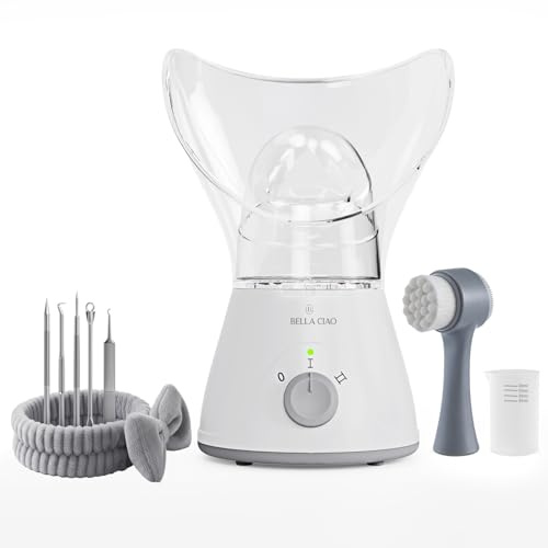 Bella Ciao 11-Piece Facial Steamer Set – Portable Face Steamer for Deep Cleaning, Hydration & Pore Care – Skincare Beauty Tool Kit for Women & Teens – Spa Gift for Home, Travel & Self-Care Routine