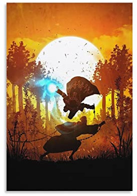 YYKG Minato Vs Obito Anime Poster Leinwand Kunst Poster und Wandkunst Bild Druck Moderne Familie Schlafzimmer Dekor Poster 30 x 45 cm